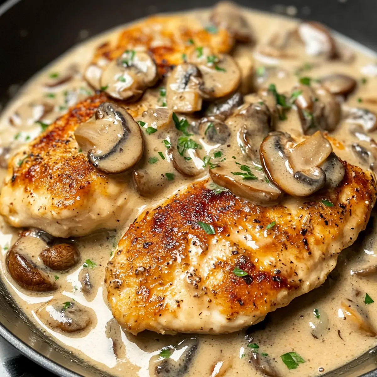 Cremige Pilz-Hühnchen