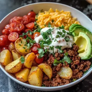 Beladene Kartoffel-Taco-Schüssel