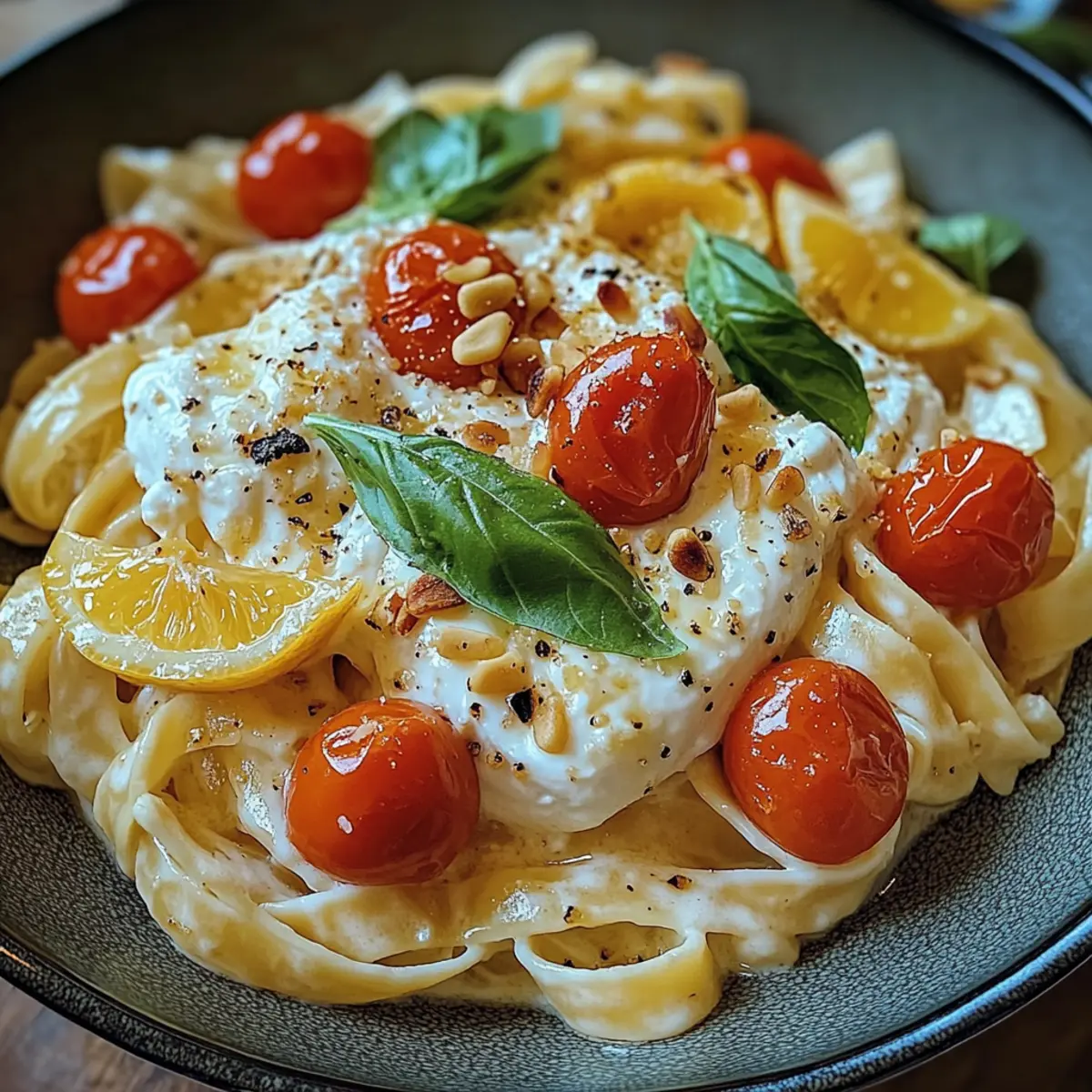 cremige Burrata-Pasta