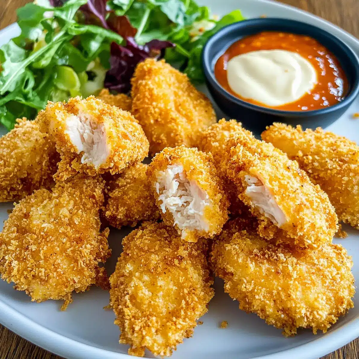 knusprige im Ofen gebackene Hähnchen-Nuggets