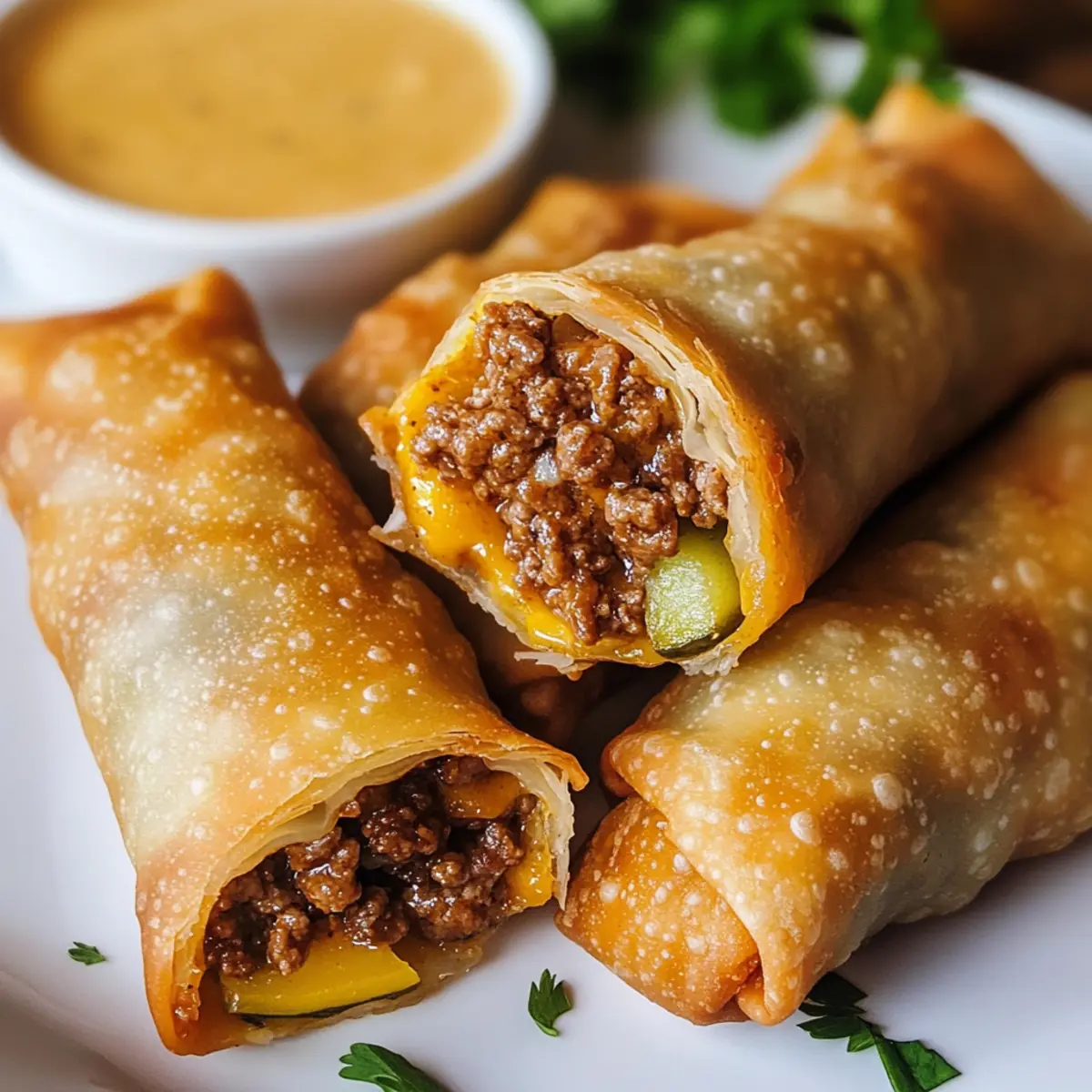 Käseburger Frühlingsrolle Rezept