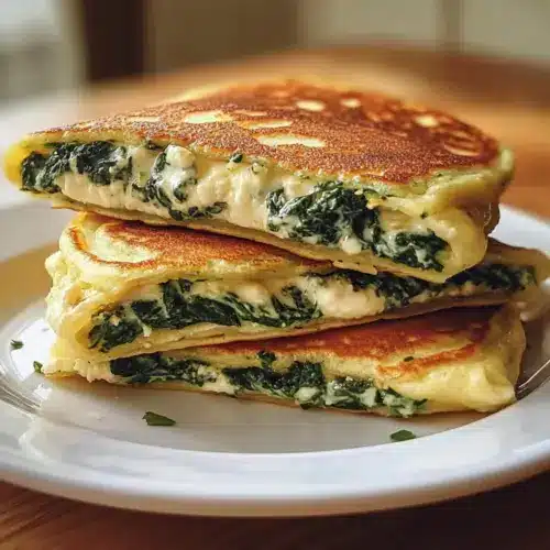 Cremige Spinat- und Käsepfannkuchen