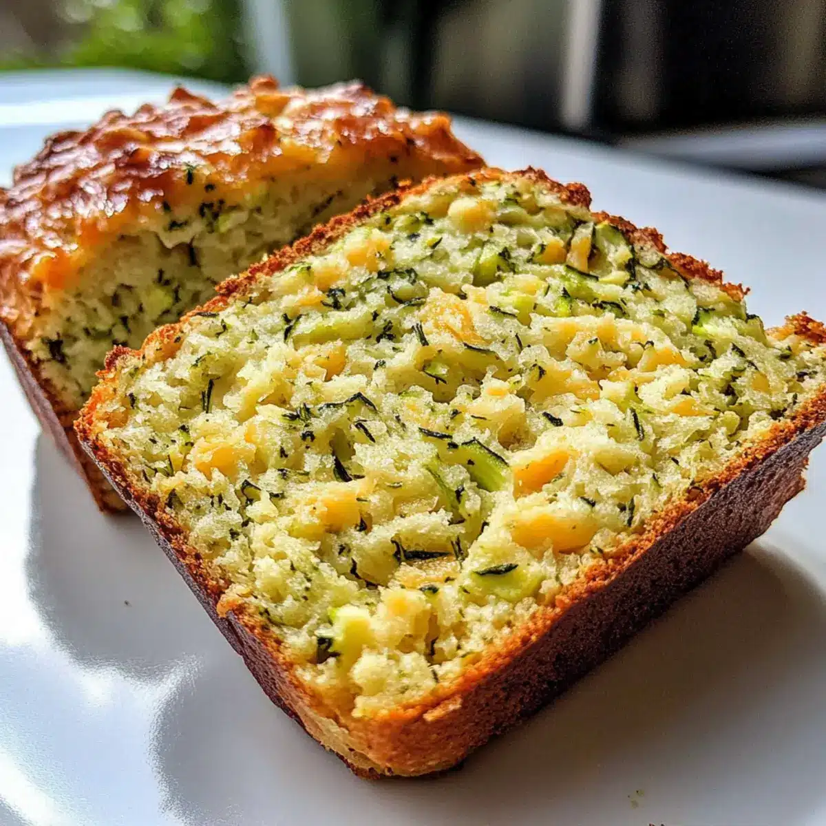 Einfache Zucchini Cheddar Kräuterbrot