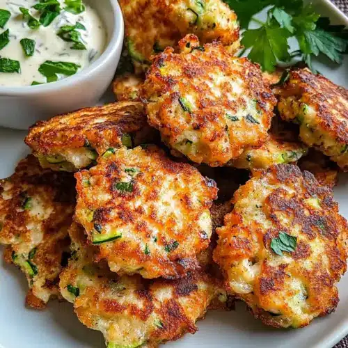 Hochprotein Hähnchen Zucchini Puffer