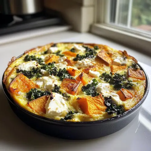 Geröstete Süßkartoffel-Kale-Frittata Feta