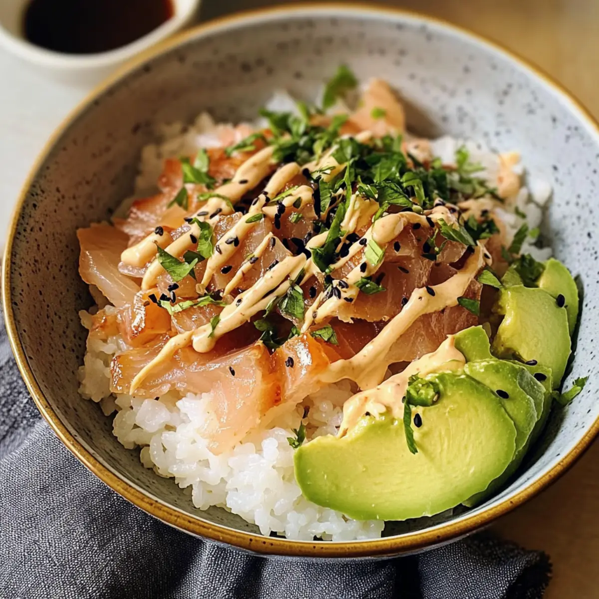 Geräucherter Forellen-Sushi-Bowls
