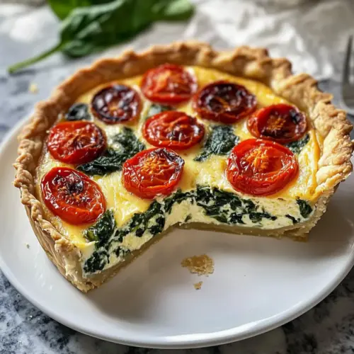 Veganer Tomaten-Spinat-Quiche