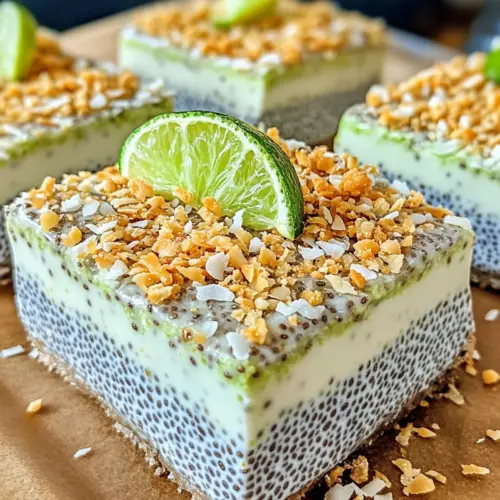 No-Bake Chia-Pudding-Riegel mit würzigem Kokos-Limette