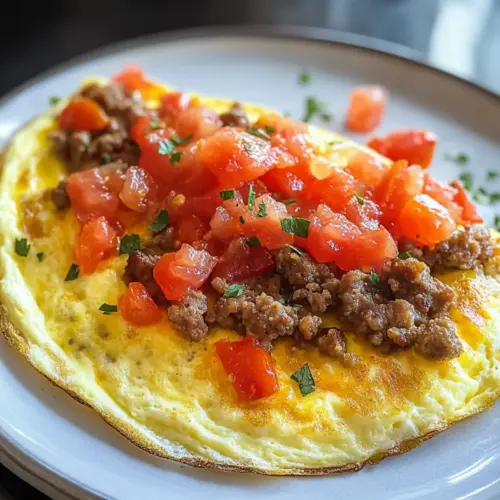 Wurst Tomate Käse Omelett