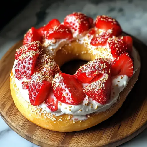 Erdbeerbagels mit süßem Frischkäse